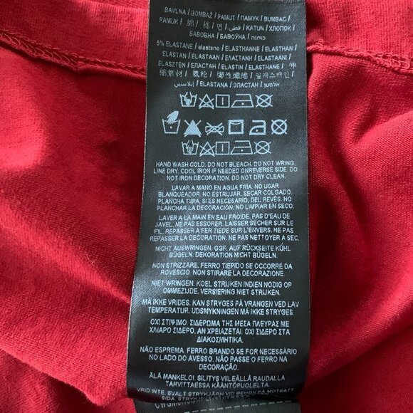 GUESS Graphic Tee "Love" Sz L Red #17G - Picture 9 of 10